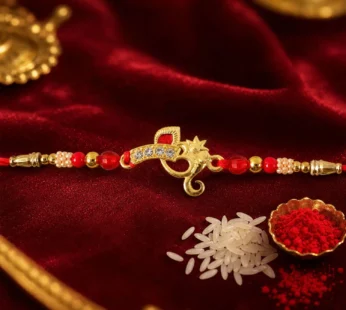 Traditional Peacock Meenakari Rakhi for Brother | Om Design Rakshabandhan Rakhi