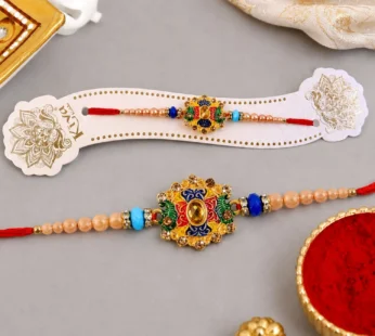 Premium Meenakari Crystal Multicolor Beads Designer Rakhi