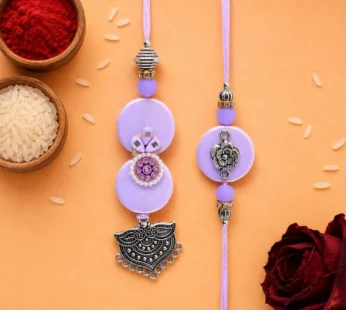 Premium Beautiful Floral Design Bhai Bhabhi Lumba Rakhi