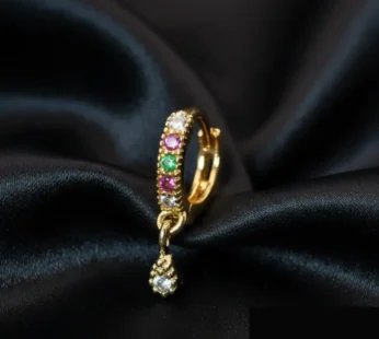 Gold Plated AD Dangle Nosepin Ring for women and girls