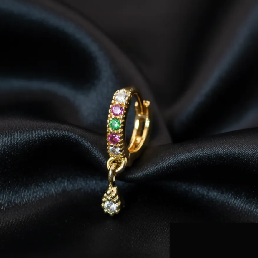 Premium Gold Plated AD Dangle Nosepin Ring for women and girls - Buy Online at Alikart