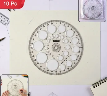 Circle Drawing Template Protractor – Accurate Geometry Stencil (10 Pcs)
