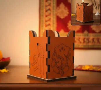 Ganesh Wooden Diya Stand – Divine Shadow & Durable MDF Base