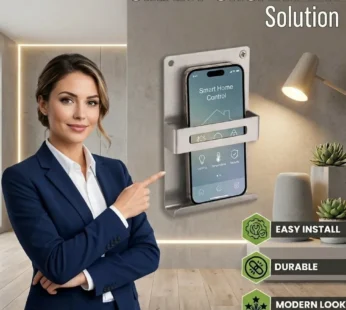 Wall-Mounted Mobile Phone Holder – Stylish Stainless Steel Finish for Convenience