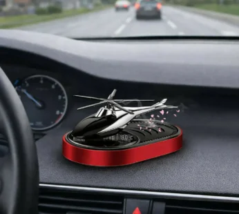 Solar Powered Red Helicopter Car Dashboard Perfume Freshener – Rotates in Sunlight