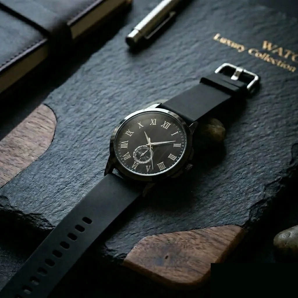 Analog Wrist Watch – Classic Roman Dial & Stylish Design - Detailed Feature View 1