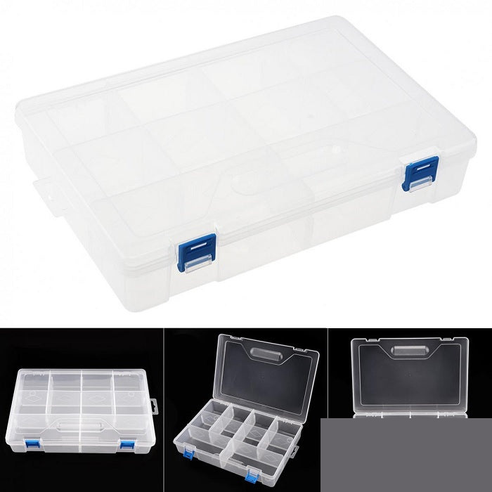 Premium 10-Grid Large Capacity Transparent Plastic Storage Box – Organizer for Jewelry, Accessories, and Small Items (Pack of 1) - Buy Online at Alikart