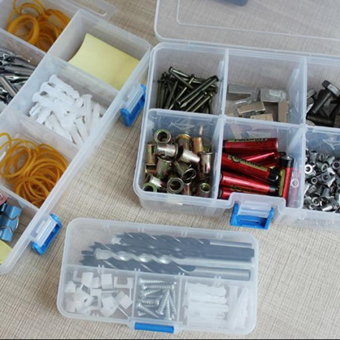 10-Grid Large Capacity Transparent Plastic Storage Box – Organizer for Jewelry, Accessories, and Small Items (Pack of 1) - Detailed Feature View 6