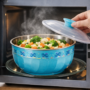 Premium 1200ml Stainless Steel Kitchen Bowl with Secure Lid - Microwave Safe Food Storage and Serving Container - Buy Online at Alikart
