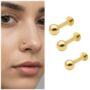 Premium 18K Gold Plated Titanium Threadless Nose Stud Set - Hypoallergenic Flat Back Labret - Buy Online at Alikart