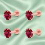 Premium 18K Rose Gold Plated Ruby Red Crystal Labret Stud Earrings - Set of 4 - Buy Online at Alikart