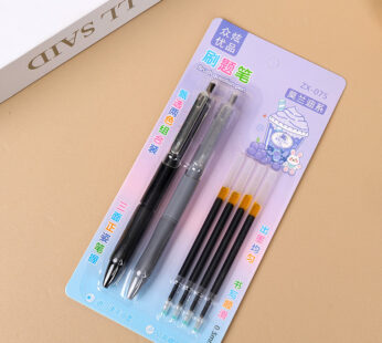 2 Gel Pens with 4 Refills – Smooth, Quick-Dry Gel Ink Pens for School & Office Use