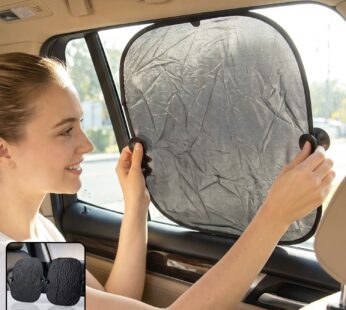 2-Piece Foldable Car Side Window Sunshades with Suction Cups for UV & Heat Protection