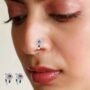 Premium 2-Piece Sparkling Double-Row CZ Clip-On Nose Hoop Set – Non-Piercing Faux Nose Rings - Buy Online at Alikart
