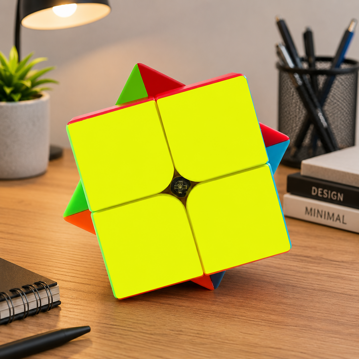 2×2 Speed Cube Puzzle – Smooth Turning Stickerless Magic Cube - Detailed Feature View 1