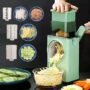 Premium 3-in-1 Manual Rotary Vegetable Slicer – 6 Interchangeable Blades - Buy Online at Alikart