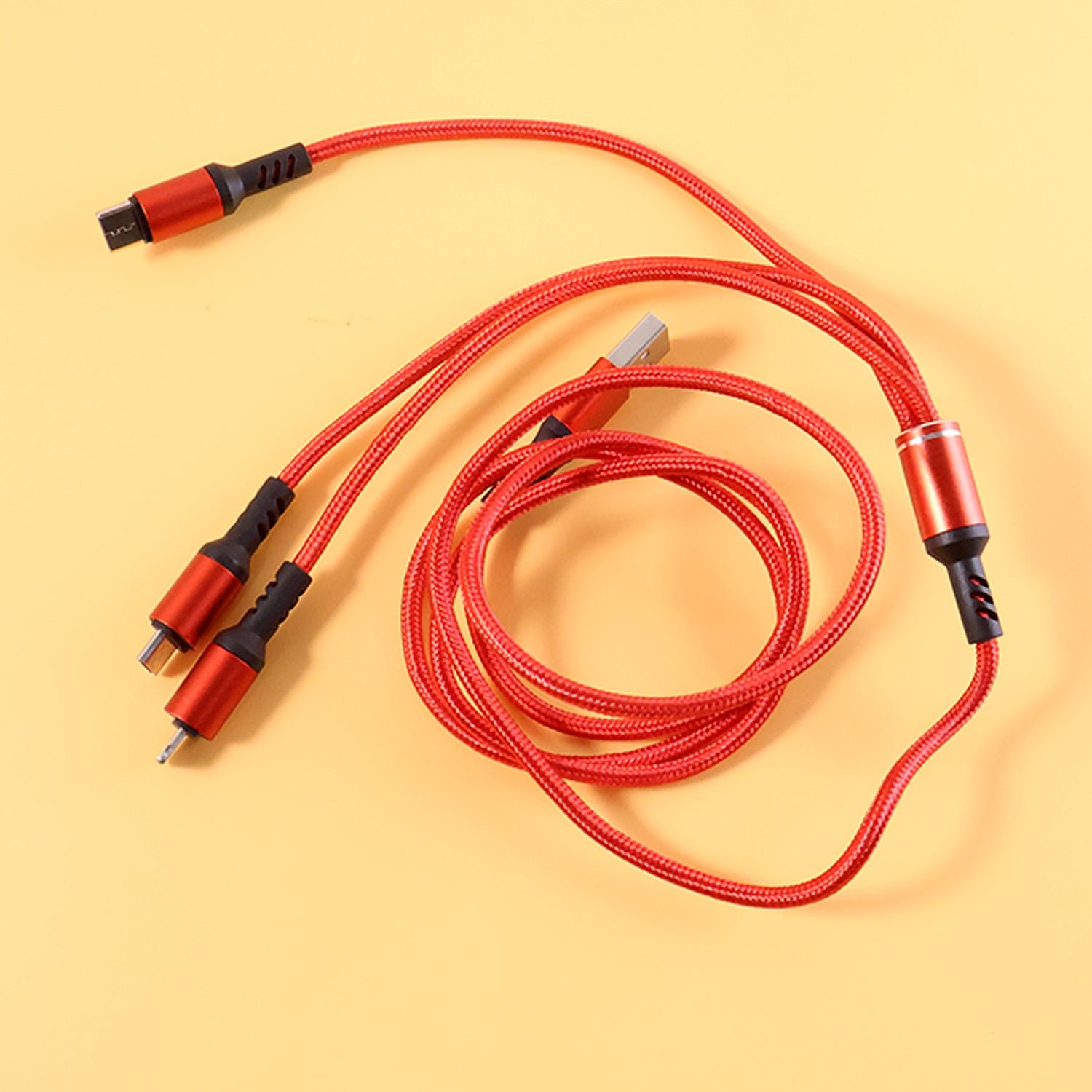 3-in-1 Multi Charging Cable – Durable Braided Universal Charger - Detailed Feature View 2