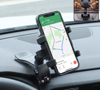 360 Degree Rotating Car Phone Holder with Adjustable Dashboard Clip Stand