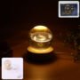Premium 3D Crystal Ball Night Lamp – Elegant USB LED Light with Wooden Base - Buy Online at Alikart