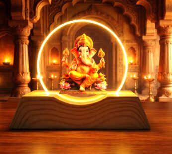 3D Lord Ganesha Acrylic LED Night Lamp – Warm Golden Glow