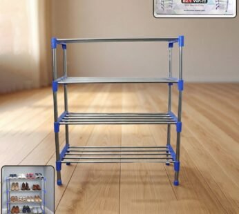 4-Tier Metal Shoe Rack Organizer – Space-Saving Vertical Footwear Storage