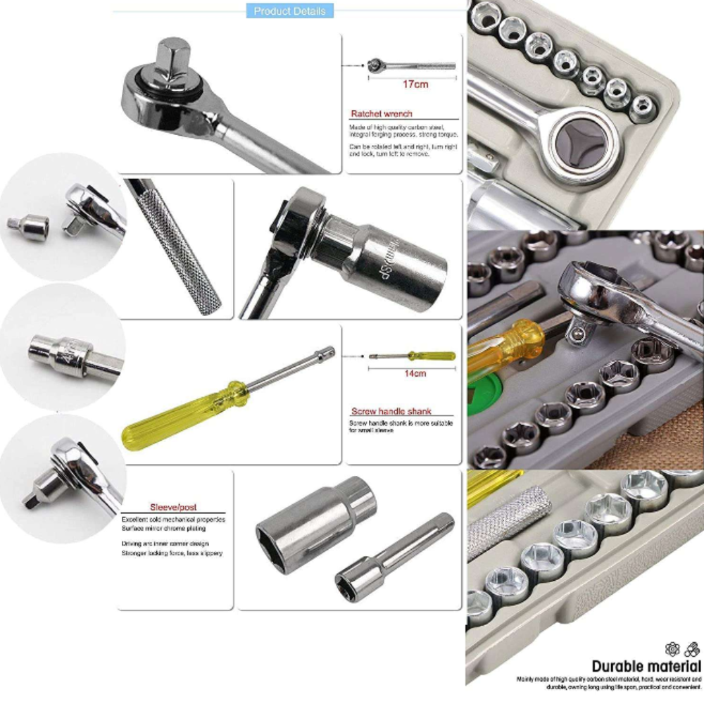 40-in-1 Hex Wrench, Screwdriver & Socket Tool Kit – Multicolor Metal & Steel Repair Set for Home, Auto & DIY (40 Pcs in 1 Pack) - Detailed Feature View 4