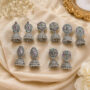 Premium 5 Pair Oxidised Silver-Tone Ethnic Jhumka Earrings Set - Buy Online at Alikart