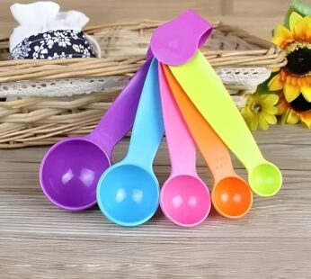 5 Pcs Measuring Spoon Set | Plastic Measuring Spoons for Baking, Cooking & Kitchen Use