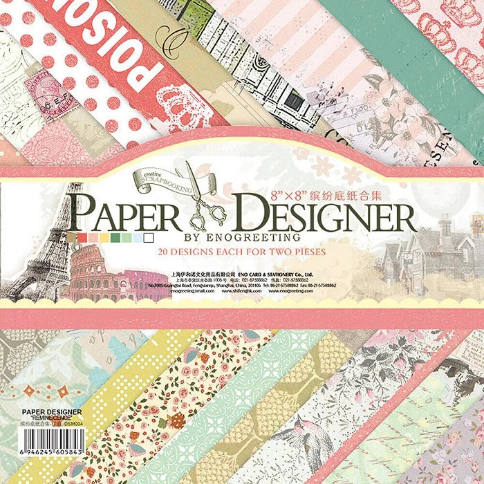8*8 Inch Random Print Design Crafting Paper (40 Sheet), Set of 40 Thick Beautiful Pattern Design Printed Papers for Art n Craft (2 Sheets Per Design) - Detailed Feature View 4