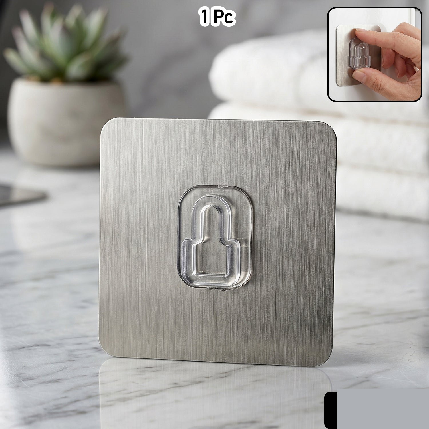 Adhesive Plastic Wall Hook – Strong Hold & Reusable Design - Detailed Feature View 1