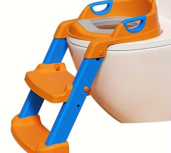 Adjustable Toilet Training Ladder with Soft Padded Seat for Toddlers