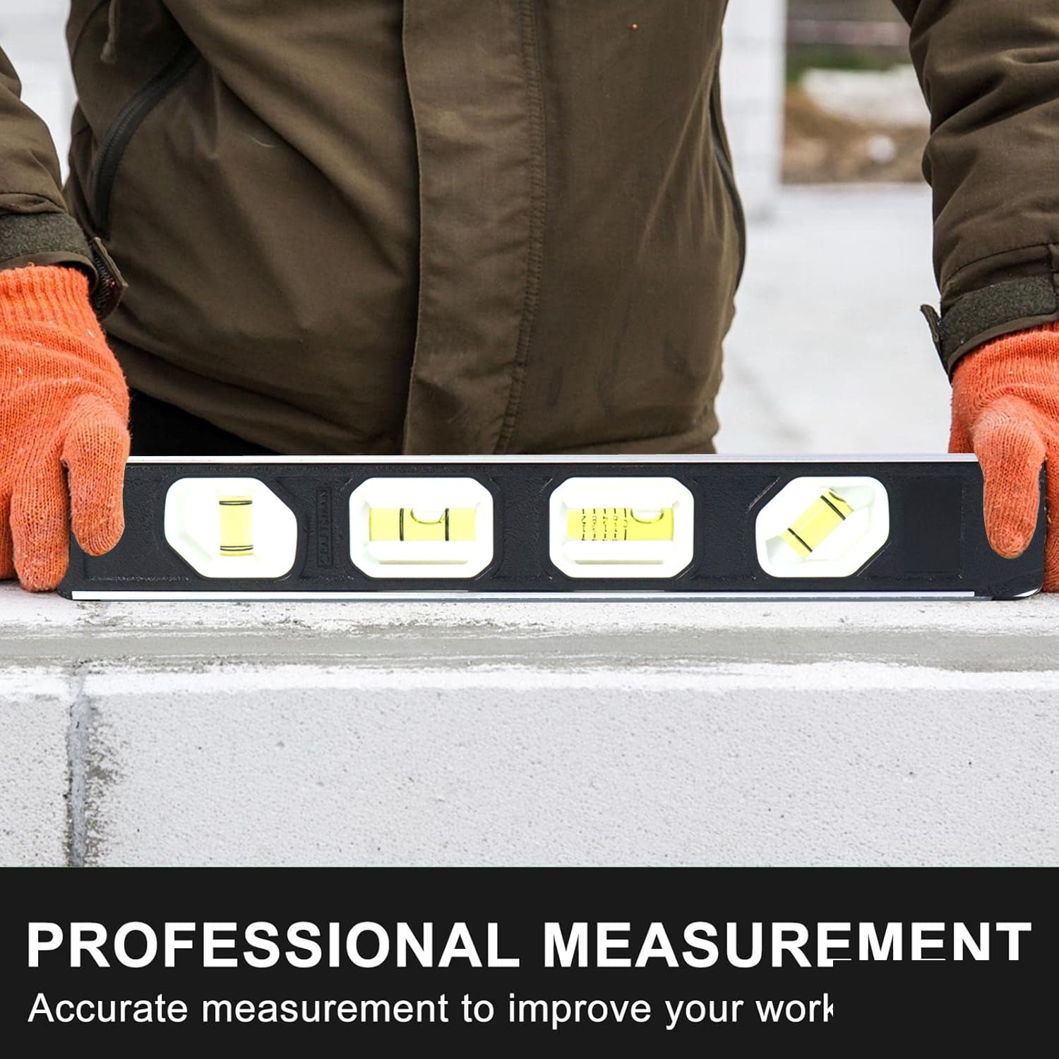 Aluminum Spirit Level – Precise 3-Bubble Measuring Tool - Detailed Feature View 5