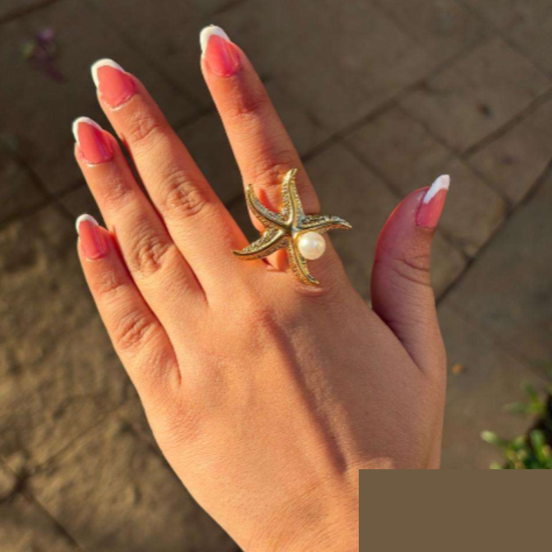 Premium Anti-Tarnish Starfish Ring – Adjustable Beach-Inspired Fashion Ring for Women & Girls (Pack of 1 Pc) - Buy Online at Alikart