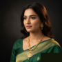 Premium Antique Matte Gold Ruby Hexagon Necklace & Earrings Set - Buy Online at Alikart