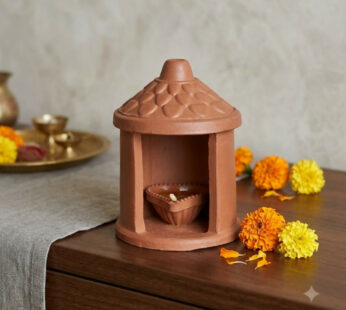 Artisanal Terracotta Temple Diya Holder for Festive & Home Decor