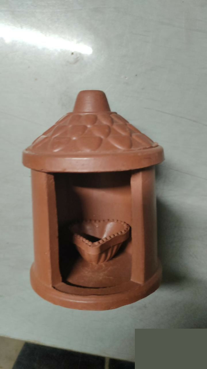 Artisanal Terracotta Temple Diya Holder for Festive & Home Decor - Detailed Feature View 6