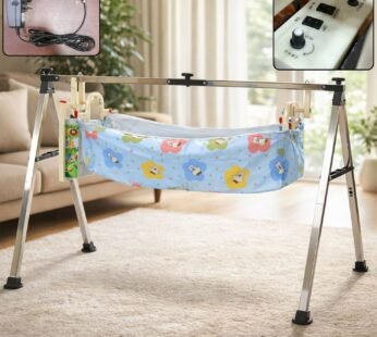 Automatic Electric Infant Cradle Swing – Multi-Speed Soothing Rocker with Foldable Stand