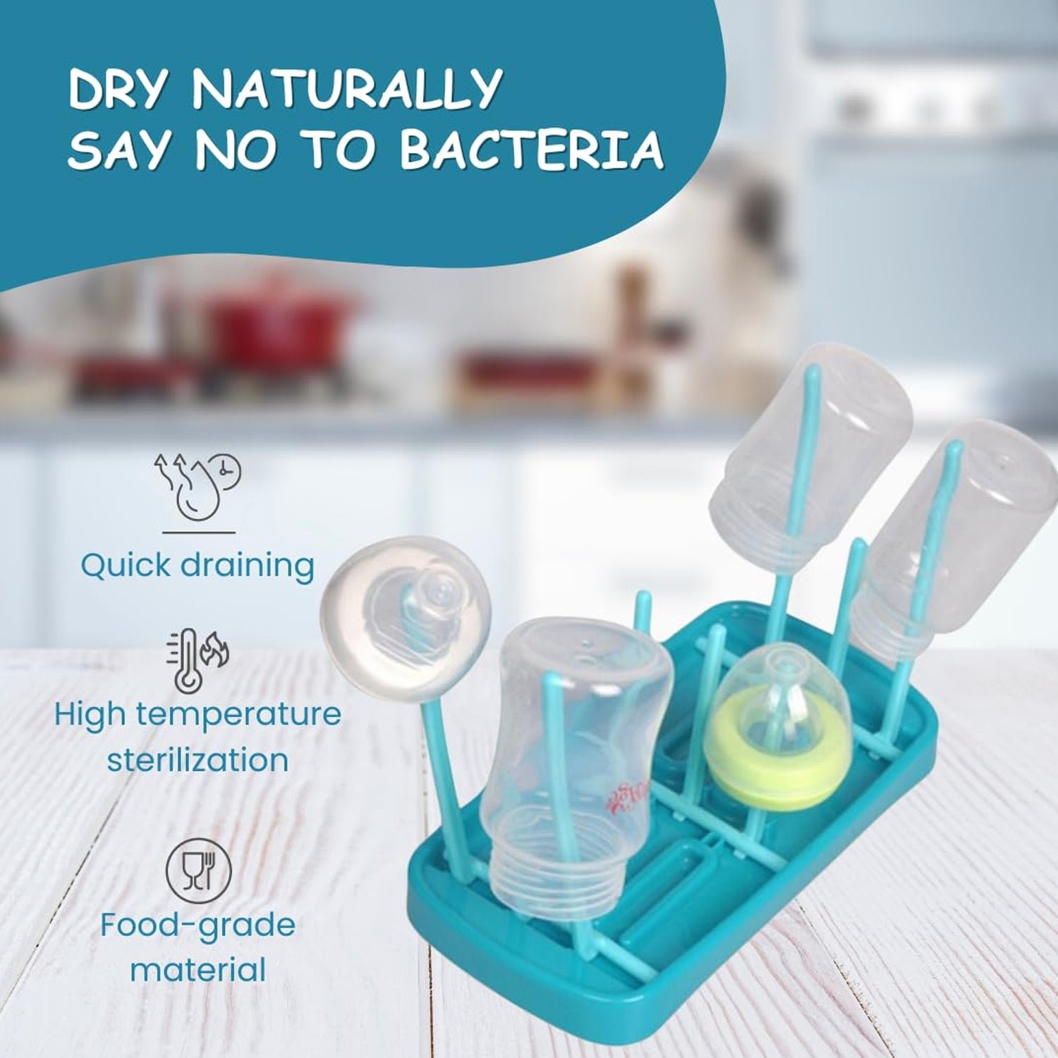 Baby Feeding Bottle Drying Rack – Compact & Hygienic Design - Detailed Feature View 7
