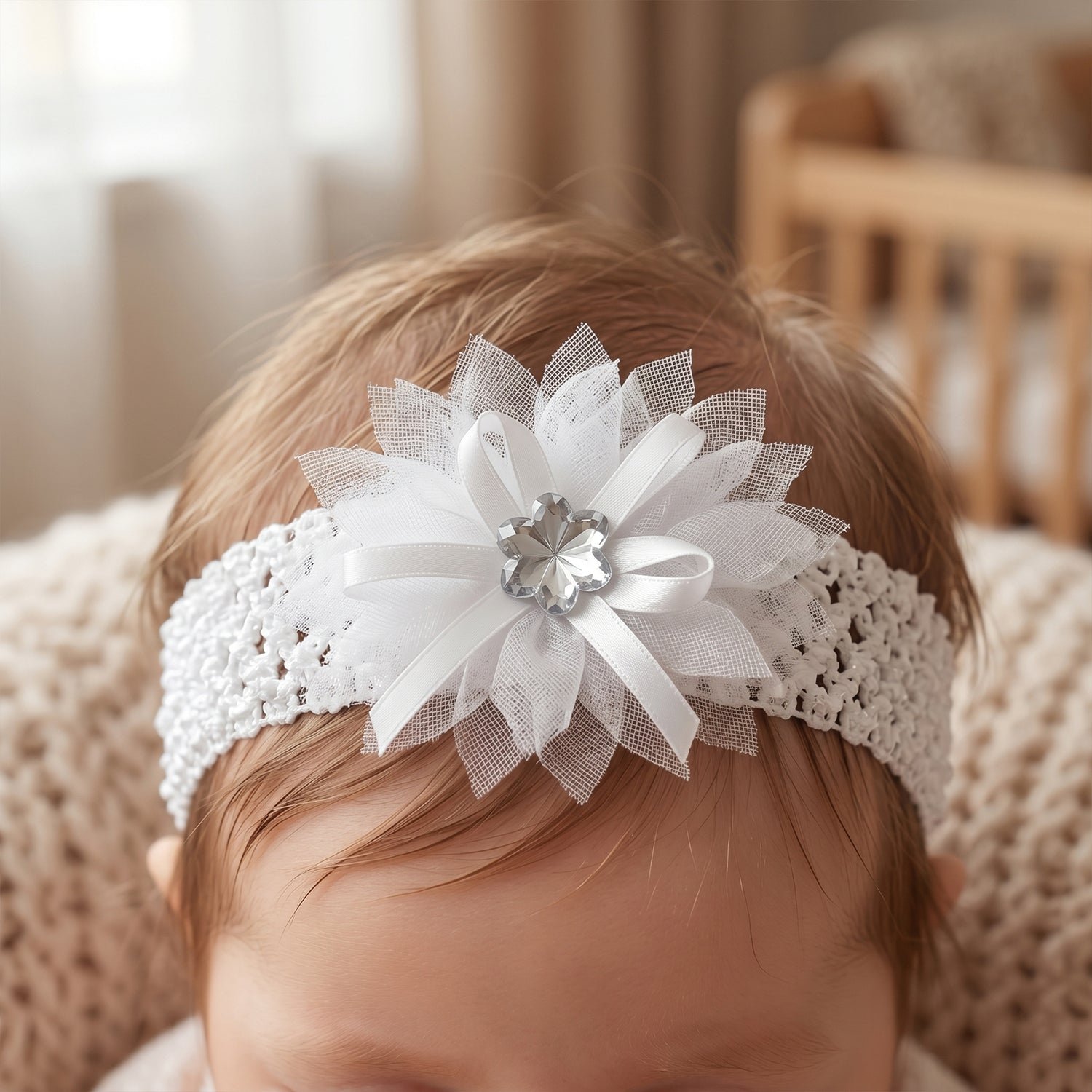 Baby Headband – Soft Elastic Floral Hair Accessory for Girls - Detailed Feature View 5