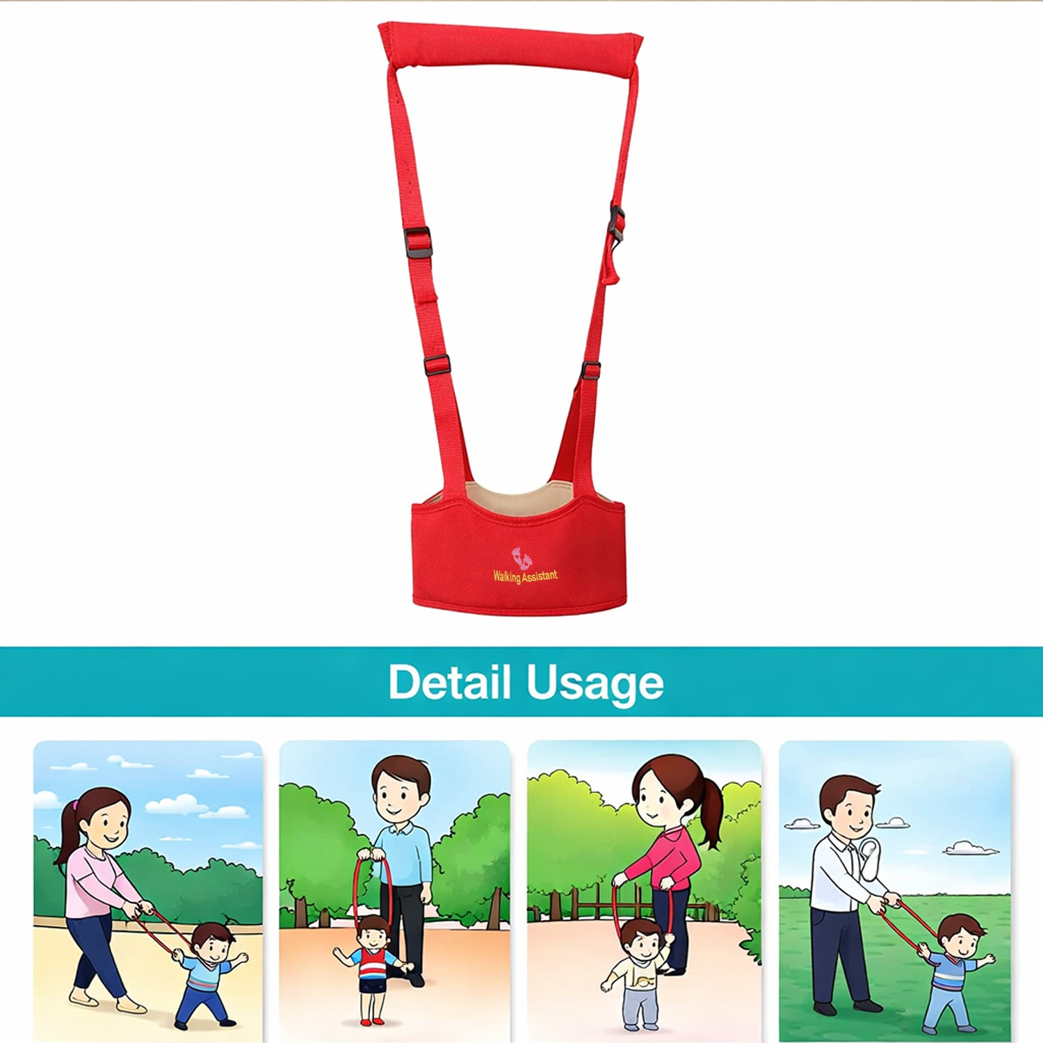 Baby Walking Assistant Harness – Adjustable Support & Safety Belt - Detailed Feature View 3