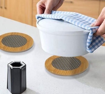 Bamboo Insulation Heat Table Pad – Round Shape Heat-Resistant Trivet for Kitchen & Dining (Pack of 1)