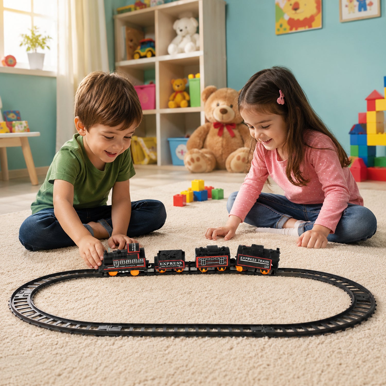 Premium Battery Operated Train Set – Lights & Sounds for Kids' Fun - Buy Online at Alikart