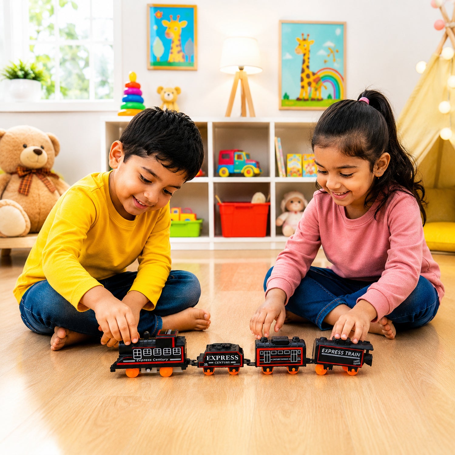 Battery Operated Train Set – Lights & Sounds for Kids' Fun - Detailed Feature View 2