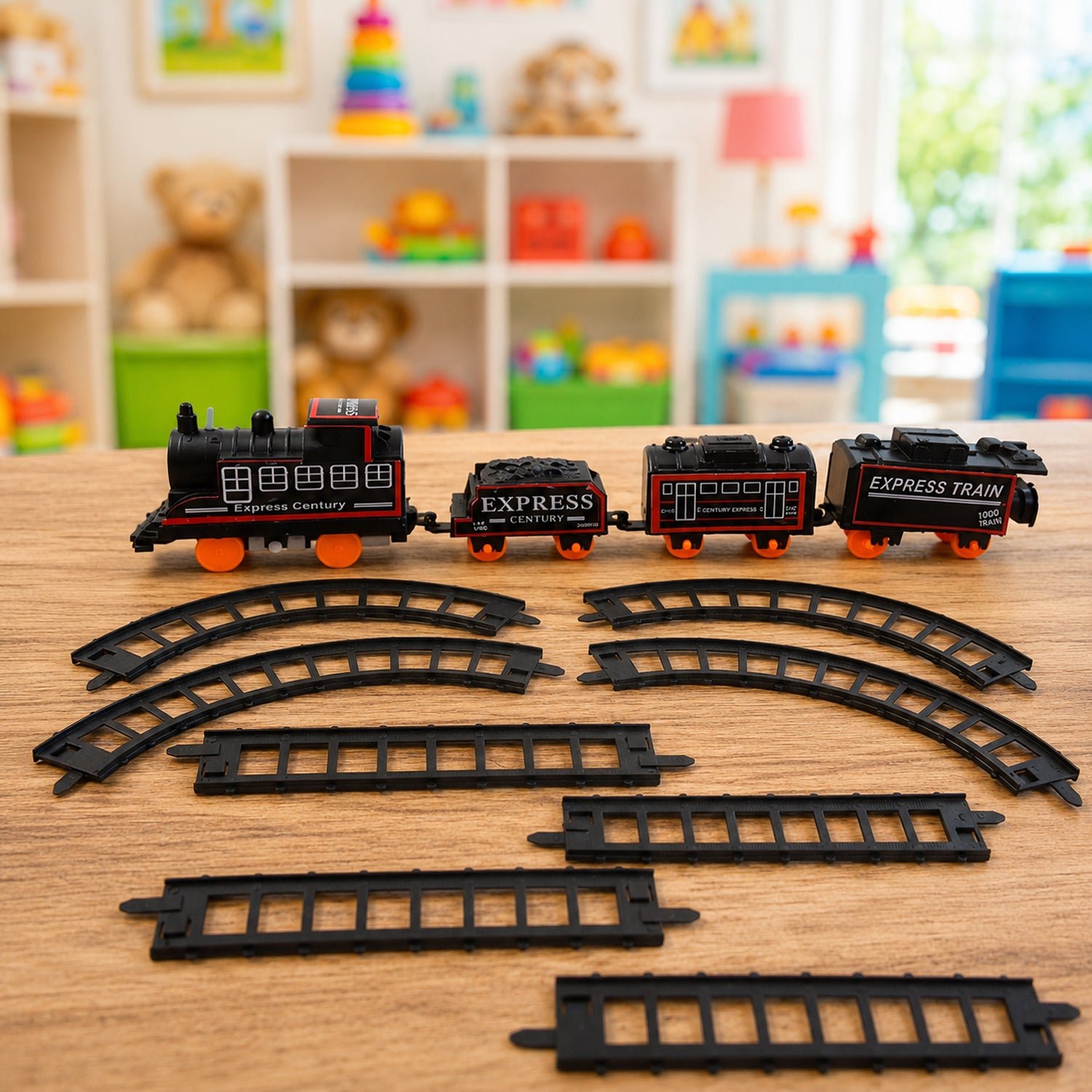 Battery Operated Train Set – Lights & Sounds for Kids' Fun - Detailed Feature View 3