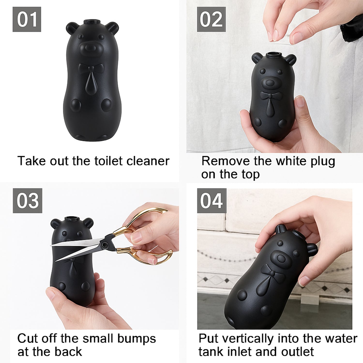 Bear Shaped Toilet Tank Cleaner – Automatic Flush Freshener - Detailed Feature View 5