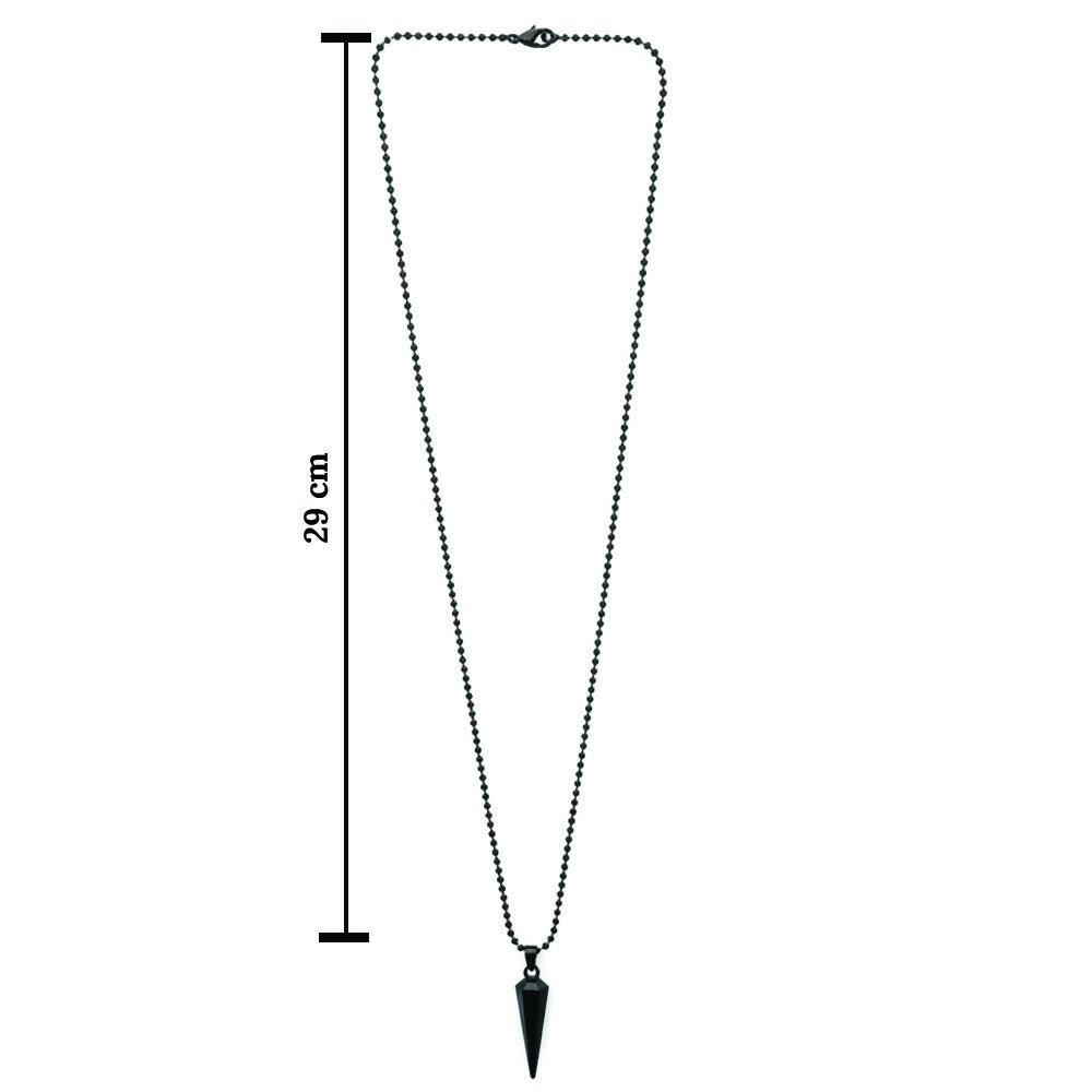 Black Bar Chain Pendant Set – Sleek Modern Men's Jewelry - Detailed Feature View 5
