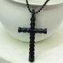 Premium Black Cross Chain Pendant – Sleek Men's Jewelry Statement - Buy Online at Alikart