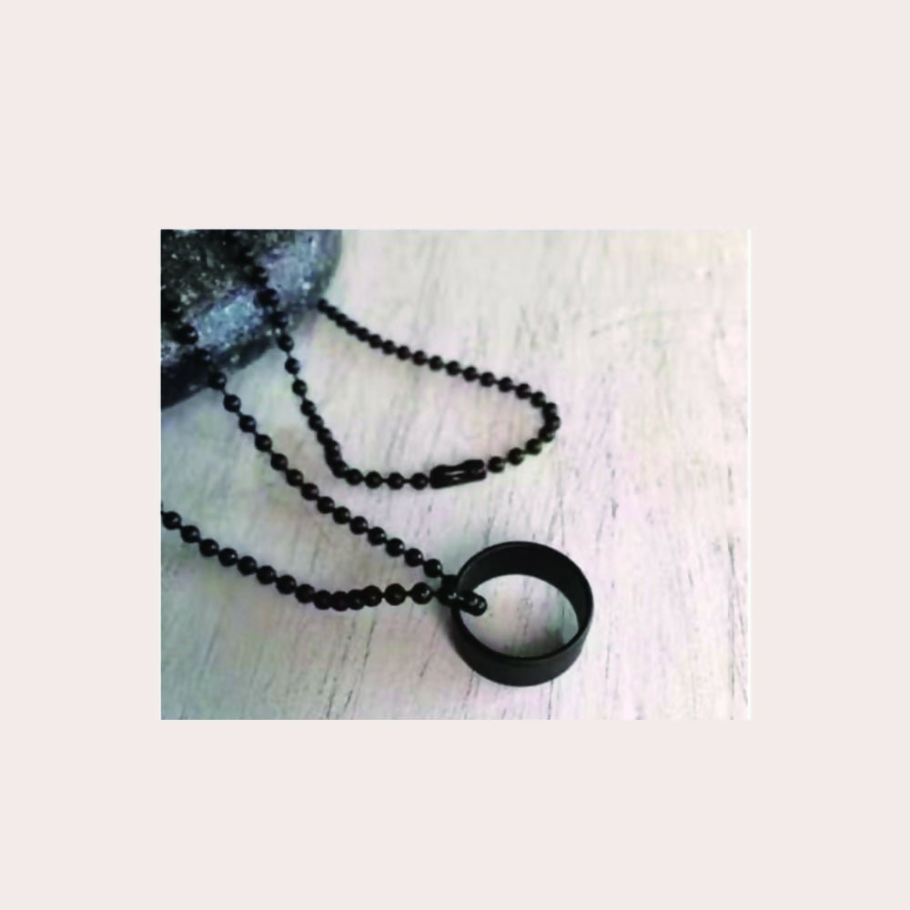 Black Ring Chain – Stylish Durable Jewellery for Men & Boys - Detailed Feature View 1