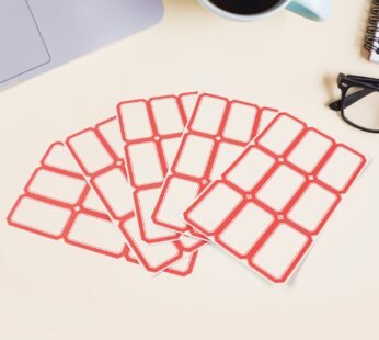 Blank Label Sticker Sheets – Durable Red Border Pack of 50