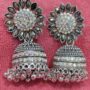 Premium Boho Vintage Oxidized Silver Jhumka Earrings – Lightweight Ethnic Statement Jewelry - Buy Online at Alikart
